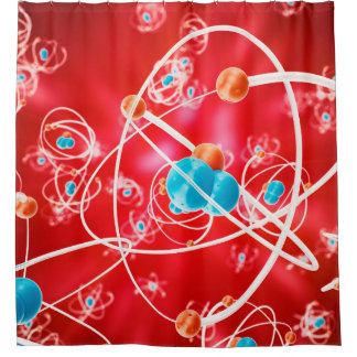 Cortina De Ducha Abstract atom background, Chemistry model of molec