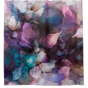 Cortina De Ducha Abstract colorful oil, acrylic painting of spring 
