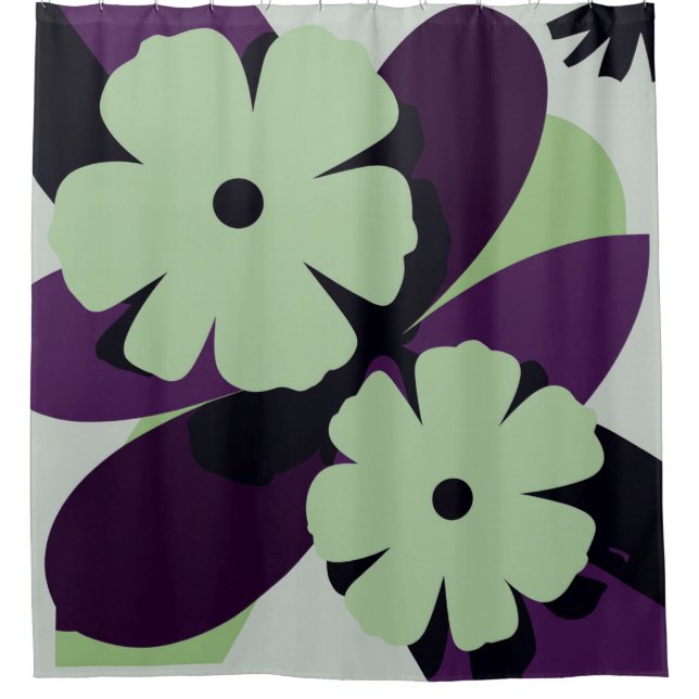 Cortina De Ducha Abstract Floral Design (Anverso)