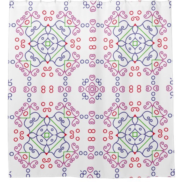 Cortina De Ducha Abstract floral pattern designabstract, art, home  (Anverso)