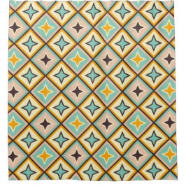 Cortina De Ducha Abstract geometric pattern with diamond shapes