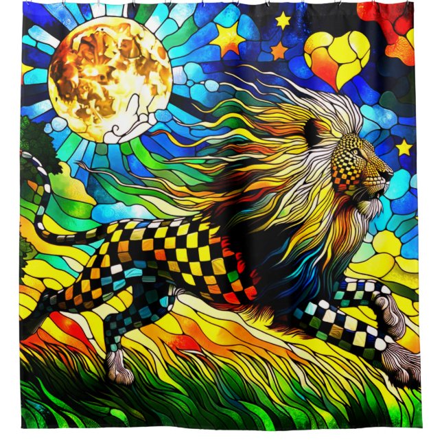 Cortina De Ducha Abstract Lion (Anverso)