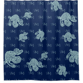 Cortina De Ducha Abstract Monogram Pattern