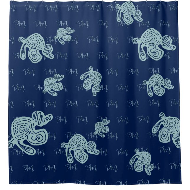 Cortina De Ducha Abstract Monogram Pattern (Anverso)