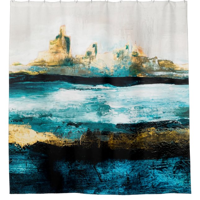 Cortina De Ducha Abstract oil texture background. Paint on canvas.  (Anverso)