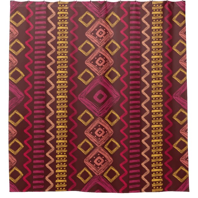 Cortina De Ducha Abstract seamless hand drawn ethnic pattern. (Anverso)