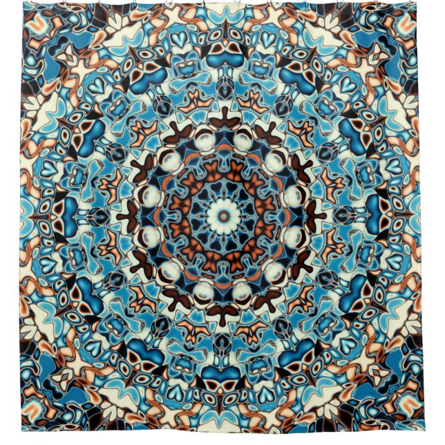 Cortina De Ducha Abstract square background. Round mandala ornament (Anverso)