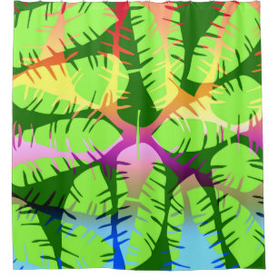 CORTINA DE DUCHA ABSTRACTO BOTÁNICO BANANA DEJA DUVET
