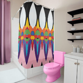 Cortina De Ducha Abstracto Celebración Floral