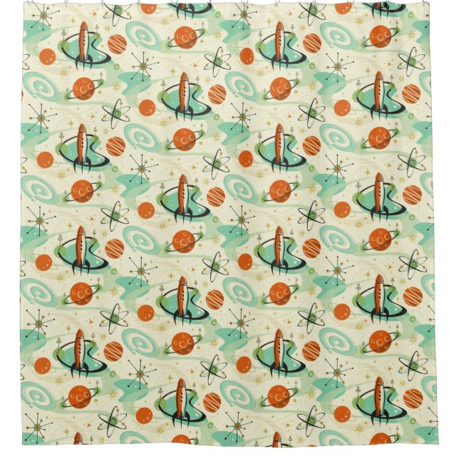 Cortina De Ducha Abstracto Intergaláctico ©studioxtine (Anverso)