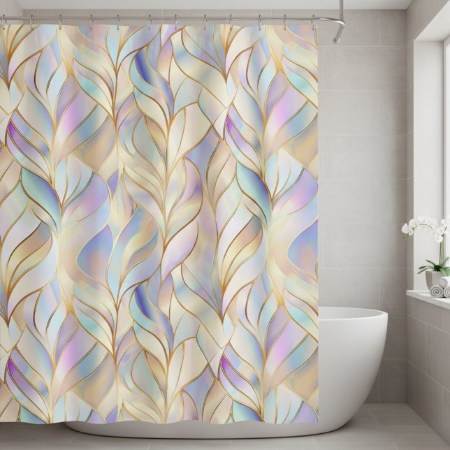 Cortina De Ducha Abstracto Pastel Elegante (elegant iridescent abstract shower curtain)