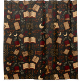 Cortina de ducha académica oscura académica académ