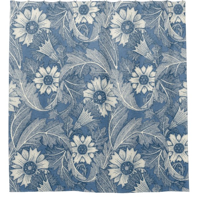 Cortina De Ducha acanthus cobalt denim (Anverso)