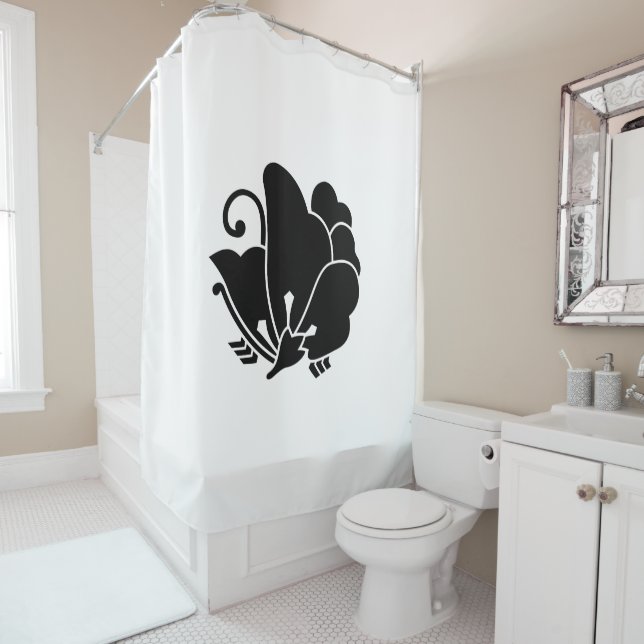 Cortina De Ducha Aceite de madera con forma de mariposa (In situ)