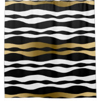 Acentos de oro de rayas de cebra negro a la moda
