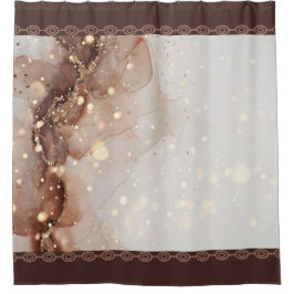 Cortina De Ducha Acuarela de mármol con acentos Purpurinas