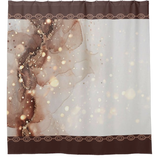 Cortina De Ducha Acuarela de mármol con acentos Purpurinas (Anverso)