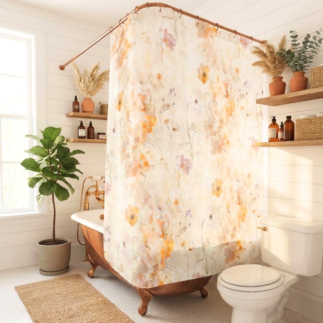 Cortina De Ducha Acuarela Floral Elegante (Subido por el creador)