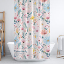 acuarela floral nombre de familia rosa personaliza