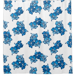 Cortina De Ducha Acuarela Hibiscus Hawai Tropical