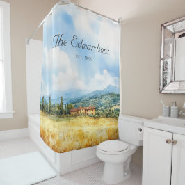 Cortina De Ducha Acuarela Toscana