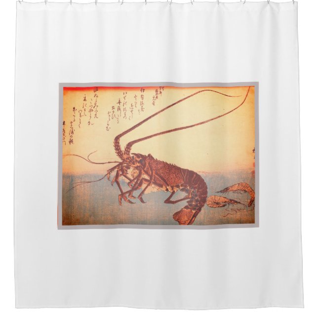 Cortina de ducha ADAPTABLE del JAPONÉS WOODBLOCK (Anverso)