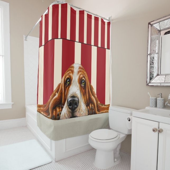 Cortina De Ducha Adorbs Basset Hound (In situ)