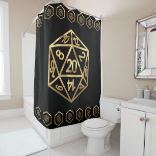 Cortina De Ducha AF Gold D20 Crit Dados del jugador de rol de mes
