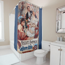 Cortina De Ducha Afiche de época, novedosa arte, champán, dama eleg