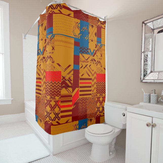 Cortina De Ducha Afrocentric Geometric Print Shower Curtain  (Subido por el creador)