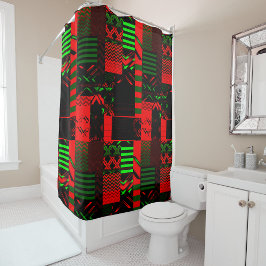 Cortina De Ducha Afrocentric Geometric Print Shower Curtain 