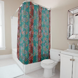 Cortina De Ducha Afrocentric Geometric Print Shower Curtain 