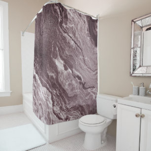 Cortina De Ducha Agato rojo cristalizado   Ruby Crimson Marbble Sto