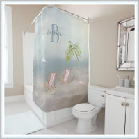 Agradable Watercolor Beach Scene Personalizado Mon