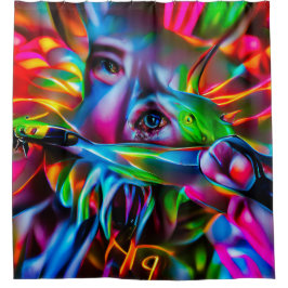 Cortina De Ducha Aichmofobia: Vivid Surreal Art