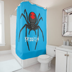 Cortina De Ducha Alarmante ilustracion personalizado de araña de vi