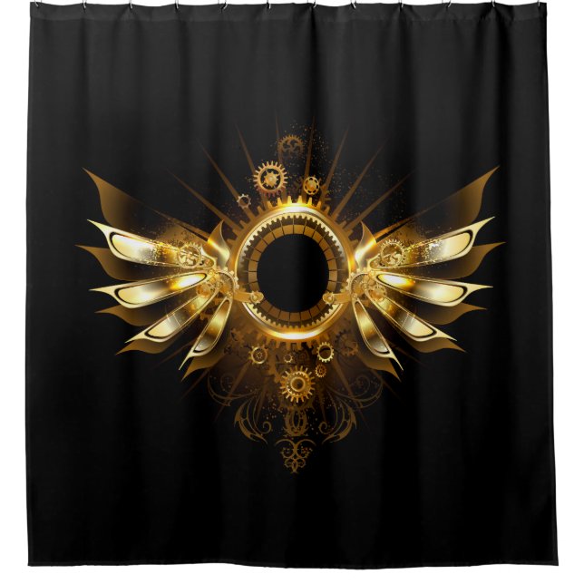 Cortina De Ducha alas de estilo steampunk (Anverso)