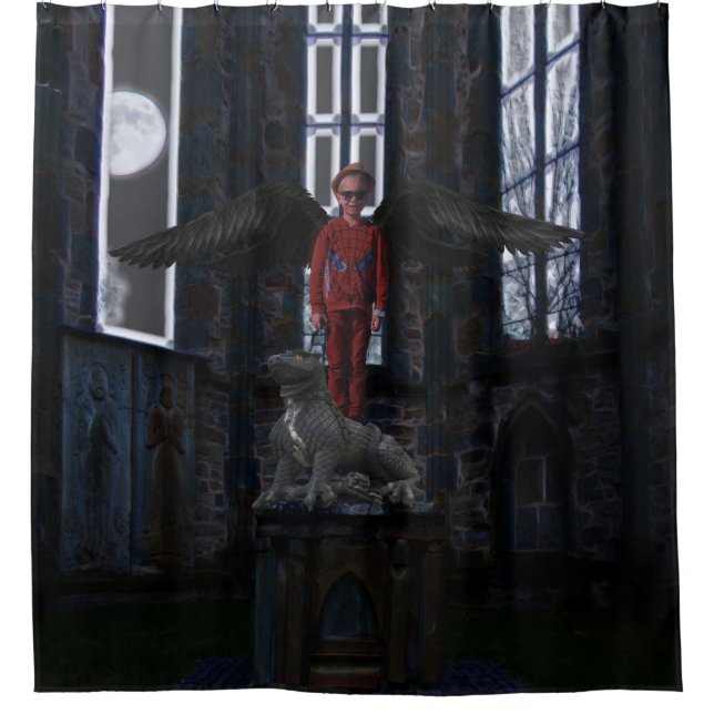 Cortina De Ducha Alas negras (Anverso)