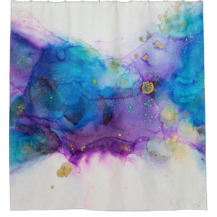 Cortina De Ducha Alcohol Ink Art. Abstract painting. Alcohol Ink ba