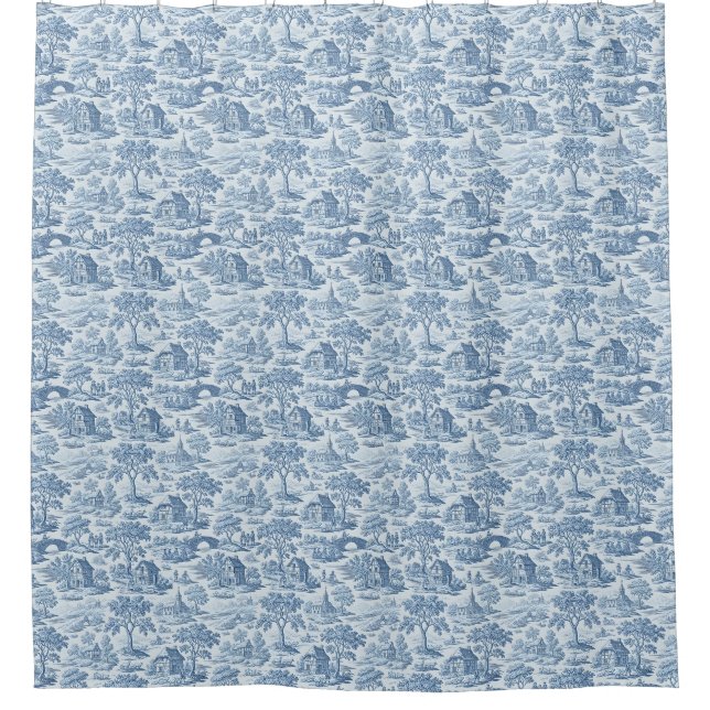 Cortina De Ducha Aldea Blue Toile (Anverso)