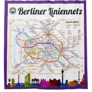 Cortina De Ducha “Alemania: BERLÍN Liniennetz (S-/U-ferrocarril)