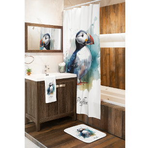 Cortina De Ducha Aleta de puré en personalizable de color azul