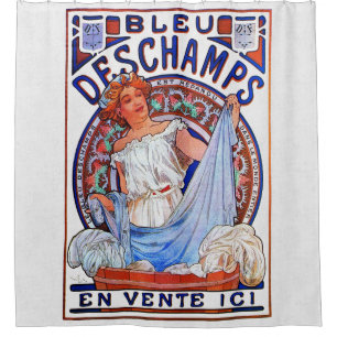 Cortina De Ducha Alfons Mucha 1897 Bleu Deschamps