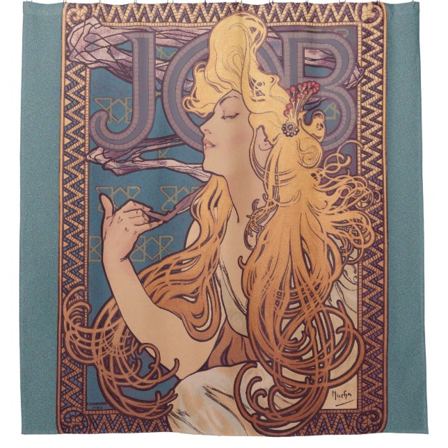 Cortina De Ducha Alfonse Mucha Job Art Nouveau (Anverso)