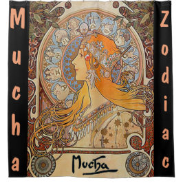 Cortina De Ducha Alfonso Mucha, zodiaco, nouveau del arte, vintage,
