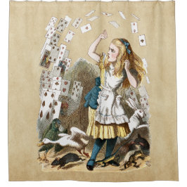 Cortina De Ducha Alice y las tarjetas