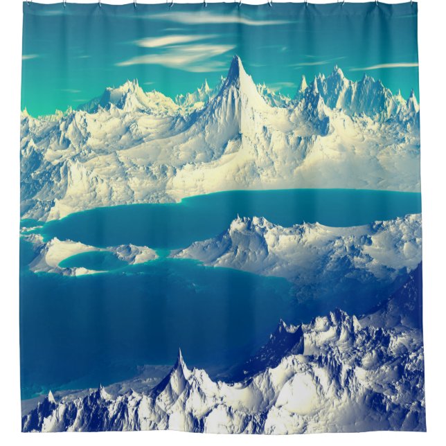 Cortina De Ducha Alien Planet - Material gráfico de computadora 3D. (Anverso)