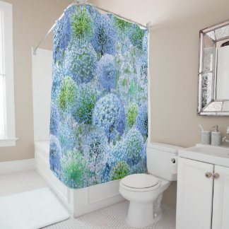 Cortina De Ducha Alliums Azules
