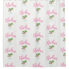 Cortina De Ducha Aloha Bebe Guay estilo hawaiano de verano