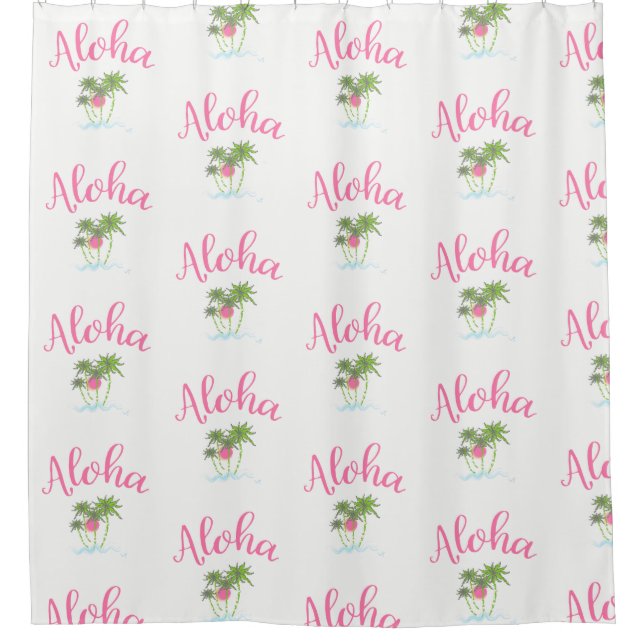 Cortina De Ducha Aloha Bebe Guay estilo hawaiano de verano (Anverso)